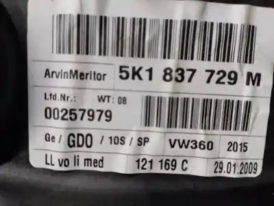 Piesă de schimb auto la mâna a doua mecanism acționare geam fațã stânga pentru volkswagen golf vi (5k1) 2.0 tdi referințe oem iam 5k1837729m  