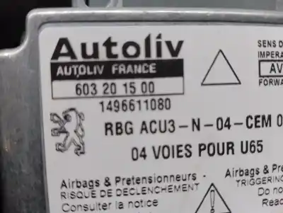 Pezzo di ricambio per auto di seconda mano centralina airbag per citroen jumpy 2.0 hdi sx familiar (5/6 asientos) riferimenti oem iam 1496611080  603201500