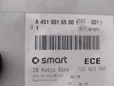 Pezzo di ricambio per auto di seconda mano impianto audio / radio cd per smart fortwo coupé (451) 1.0 (451.331. 451.380) riferimenti oem iam a4519016500  