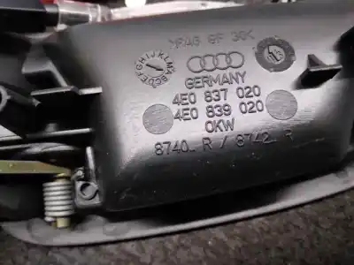 Автозапчасти б/у внутренняя задняя правая ручка за audi a8 (4e2) 4.2 v8 40v ссылки oem iam 4e0837020  4e0839020