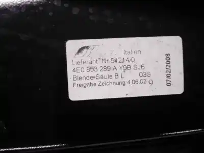 Автозапчастина б/у молдинг для audi a8 (4e2) 4.2 v8 40v посилання на oem iam 4e0853289a  