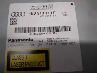 Second-hand car spare part audio system / radio cd for audi a8 (4e2) 4.2 v8 40v oem iam references 4e0910110e  4e0035110a