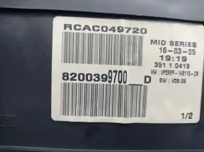 Автозапчастина б/у панель інструментів для renault megane ii sedán (lm0/1_) 1.9 dci (lm0g lm1g lm2c) посилання на oem iam 8200399700d  35110419