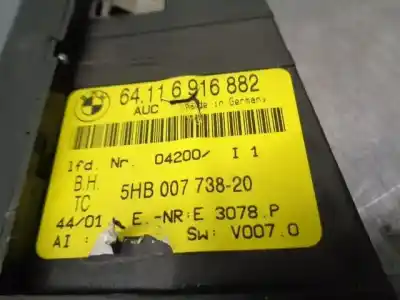 Peça sobressalente para automóvel em segunda mão comando de sofagem (chauffage / ar condicionado) por bmw serie 3 compact (e46) 2.0 16v referências oem iam 64116916882  5hb00773820