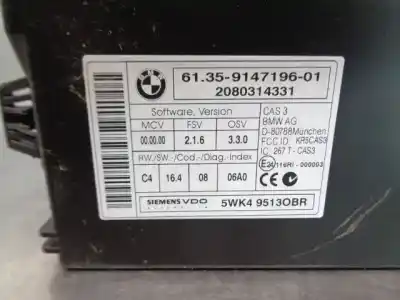 Second-hand car spare part electronic module for bmw serie 3 coupe (e92) 2.0 16v cat oem iam references 61359147196  5wk49513