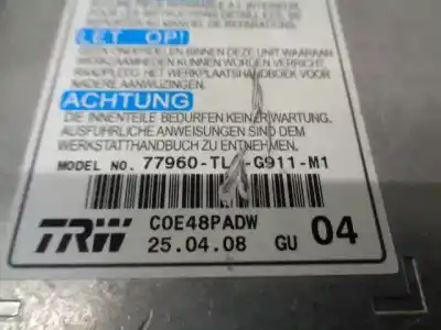 Автозапчастина б/у блок управління подушками безпеки для honda accord tourer (cw) 2.2 dtec cat посилання на oem iam   77960-tl4-g911