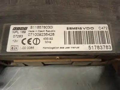 Second-hand car spare part fuse box unit for fiat panda (169) 1.3 16v jtd dynamic oem iam references 51783783  s1185780301