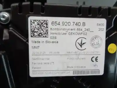 Second-hand car spare part dashboard for skoda scala (nw) 1.0 tsi oem iam references 654920740b  50300630
