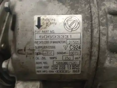 Автозапчастина б/у компресор кондиционера для alfa romeo 159 (140) 2.0 jtdm посилання на oem iam 60693331  5060410075