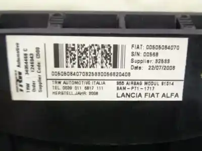 Автозапчастина б/у передня права подушка безопасности для alfa romeo mito (145) 1.6 jtd cat посилання на oem iam 00505084070  34054468c