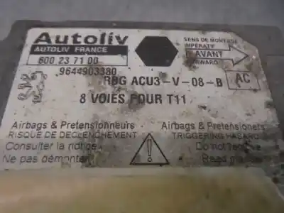 Pezzo di ricambio per auto di seconda mano centralina airbag per peugeot 206 berlina 1.9 diesel riferimenti oem iam 9644903380  600237100