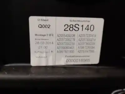 Автозапчасти б/у задний правый стеклорегулятор за mercedes-benz clase c (w205) lim. 2.0 cgi cat ссылки oem iam a2055409206  