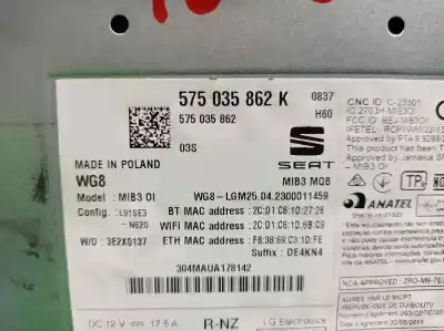 Second-hand car spare part gps navigation system for seat ateca (5fp)  oem iam references 575035862k  