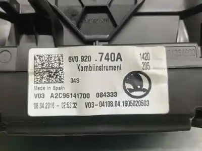 Second-hand car spare part dashboard for skoda fabia iii (nj3) 1.2 tsi oem iam references 6v0920740a  a2c96141700