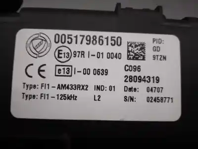 Автозапчасти б/у блок реле/предохранителей за fiat punto (evo) (199) 1.3 16v jtd cat ссылки oem iam 00517986150  28094319
