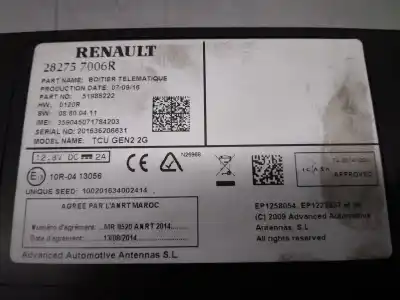 Second-hand car spare part comfort module for renault captur i (j5_, h5_) 1.5 dci 110 oem iam references 282757006r  