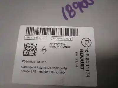 Автозапчасти б/у аудиосистема / радио cd за renault captur i (j5_, h5_) 1.5 dci 110 ссылки oem iam 281151559r  