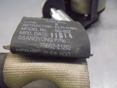 Автозапчастина б/у задній правий ремін безпеки для ssangyong rodius 2.7 turbodiesel cat посилання на oem iam 7560221202  3ª fila