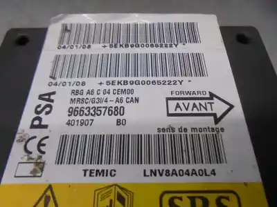 Peça sobressalente para automóvel em segunda mão centralina de airbag por citroen c2 (jm_) 1.4 hdi referências oem iam 9663357680  401907