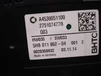 Peça sobressalente para automóvel em segunda mão comando de sofagem (chauffage / ar condicionado) por smart forfour 1.0 cat referências oem iam a4539051100  