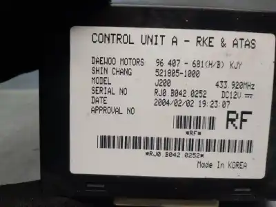 Second-hand car spare part electronic module for daewoo lacetti 1.6 cat oem iam references 96407681  5218051000