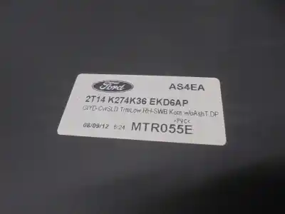 Автозапчастина б/у обликка задніх правіх дверей для ford transit connect (tc7) 1.8 tdci cat посилання на oem iam 2t14k274k36  2t14k274k36ek