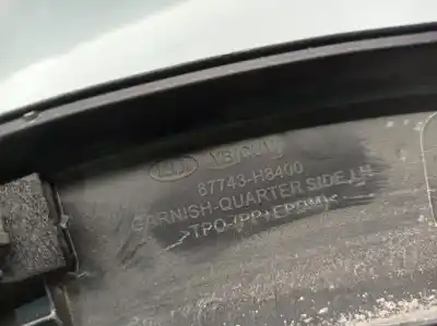 Second-hand car spare part rear left winglet for kia stonic (yb) 1.0 t-gdi oem iam references 87743h8400  