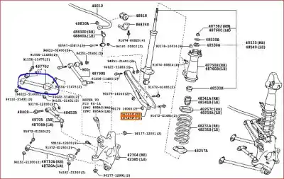 Gebrauchtes Autoersatzteil linker hinterer oberer lenker radaufhängung zum lexus is 200 (ds2/is2) d-cat oem-iam-referenzen 4877030080  