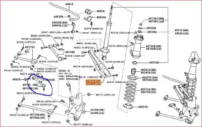Автозапчастина б/у задній лівий нижний рычаг для lexus is 200 (ds2/is2) d-cat посилання на oem iam 4870653020  