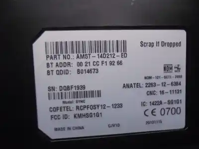 Second-hand car spare part electronic module for ford fiesta vi (cb1, ccn) 1.5 tdci oem iam references am5t14d212ed  
