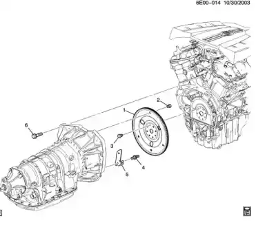 Second-hand car spare part engine flywheel for cadillac srx 3.6 oem iam references 12572042  