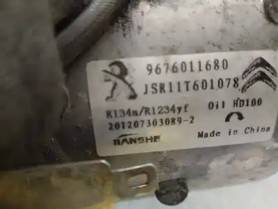 Peça sobressalente para automóvel em segunda mão compressor de ar condicionado a/a a/c por citroen c-elysée (11.2012->) 1.6 exclusive [1.6 ltr. - 68 kw hdi fap] referências oem iam 9676011680  jsr11t601078