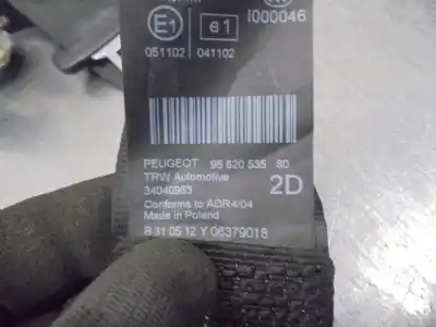 Автозапчастина б/у задній правий ремін безпеки для peugeot 5008 (0e/0a) desde 05/2009 1.6 hdi посилання на oem iam 9682053580  
