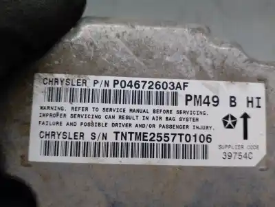 Second-hand car spare part airbag control unit for dodge caliber 2.0 crd oem iam references p04672603af  04672603af