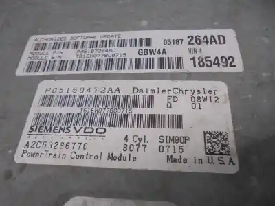 Second-hand car spare part ecu engine control for dodge journey 2.4 16v oem iam references 05187264ad  a2c53286776