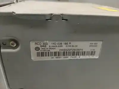 Second-hand car spare part audio system / radio cd for volkswagen caddy ka/kb (2k) 1.9 tdi oem iam references 1k0035186r  