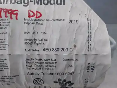 Second-hand car spare part front right air bag for audi a8 d3 (4e2, 4e8) 4.0 tdi quattro oem iam references 4e0880203c  