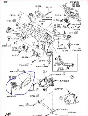 Автозапчасти б/у левый задний верхний рычаг подвески за mazda cx-5 (ke, gh) 2.2 d awd (ke102) ссылки oem iam kd3528250c  