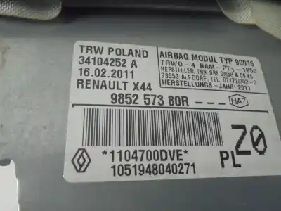 Автозапчастина б/у передня права подушка безопасности для renault twingo ii (cn0_) 1.5 dci 75 посилання на oem iam 985257380r  34104252a
