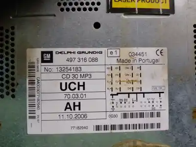 Second-hand car spare part audio system / radio cd for opel corsa d opc oem iam references 13254183  