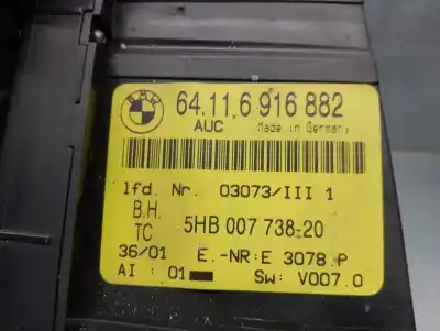 Peça sobressalente para automóvel em segunda mão comando de sofagem (chauffage / ar condicionado) por bmw serie 3 compact (e46) 2.0 16v diesel cat referências oem iam 64116916882  5hb00773820