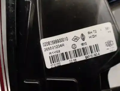 Second-hand car spare part right tailgate light for renault captur ii (hf_) tce 100 (hfmt) oem iam references 265501234r  