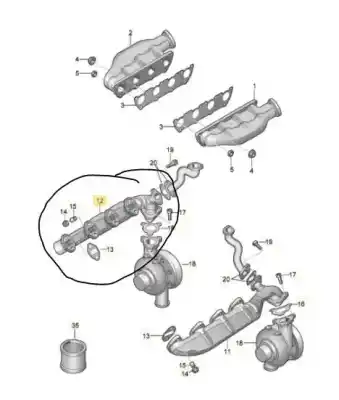 Автозапчасти б/у выхлопной коллектор за audi a8 d3 (4e2, 4e8) 4.0 tdi quattro ссылки oem iam 057253034l  