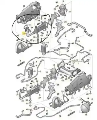 Автозапчастина б/у кулер egr для audi a8 d3 (4e2, 4e8) 4.0 tdi quattro посилання на oem iam 057131635  