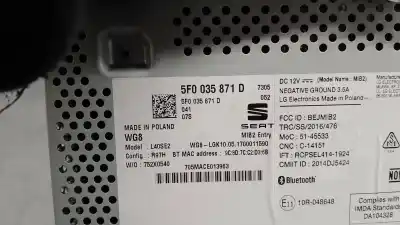 Second-hand car spare part multifunction display for seat leon (5f1) 1.6 tdi oem iam references 5f0035871d  