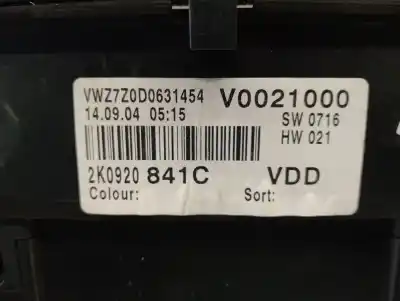 Second-hand car spare part dashboard for volkswagen caddy ka/kb (2k) * oem iam references 2k0920841c  110080237018