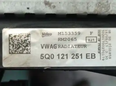 Автозапчастина б/у водяний радіатор для seat leon (5f1) 1.6 tdi посилання на oem iam 5q0121251eb  m153359f