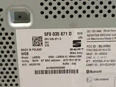 Second-hand car spare part multifunction display for seat leon (5f1) 1.6 tdi oem iam references 5f0035871d  