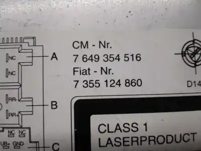 Автозапчастина б/у аудіо система / радіо cd для fiat doblo cargo 1.3 16v jtd cat посилання на oem iam 7355124860  7649354516