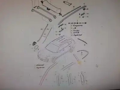 Автозапчастина б/у задні модинги для porsche cayenne (92a) 3.0 diesel посилання на oem iam 7p5853382a  